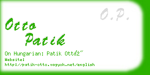 otto patik business card